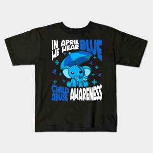 In April Blue Child Abuse Kids T-Shirt